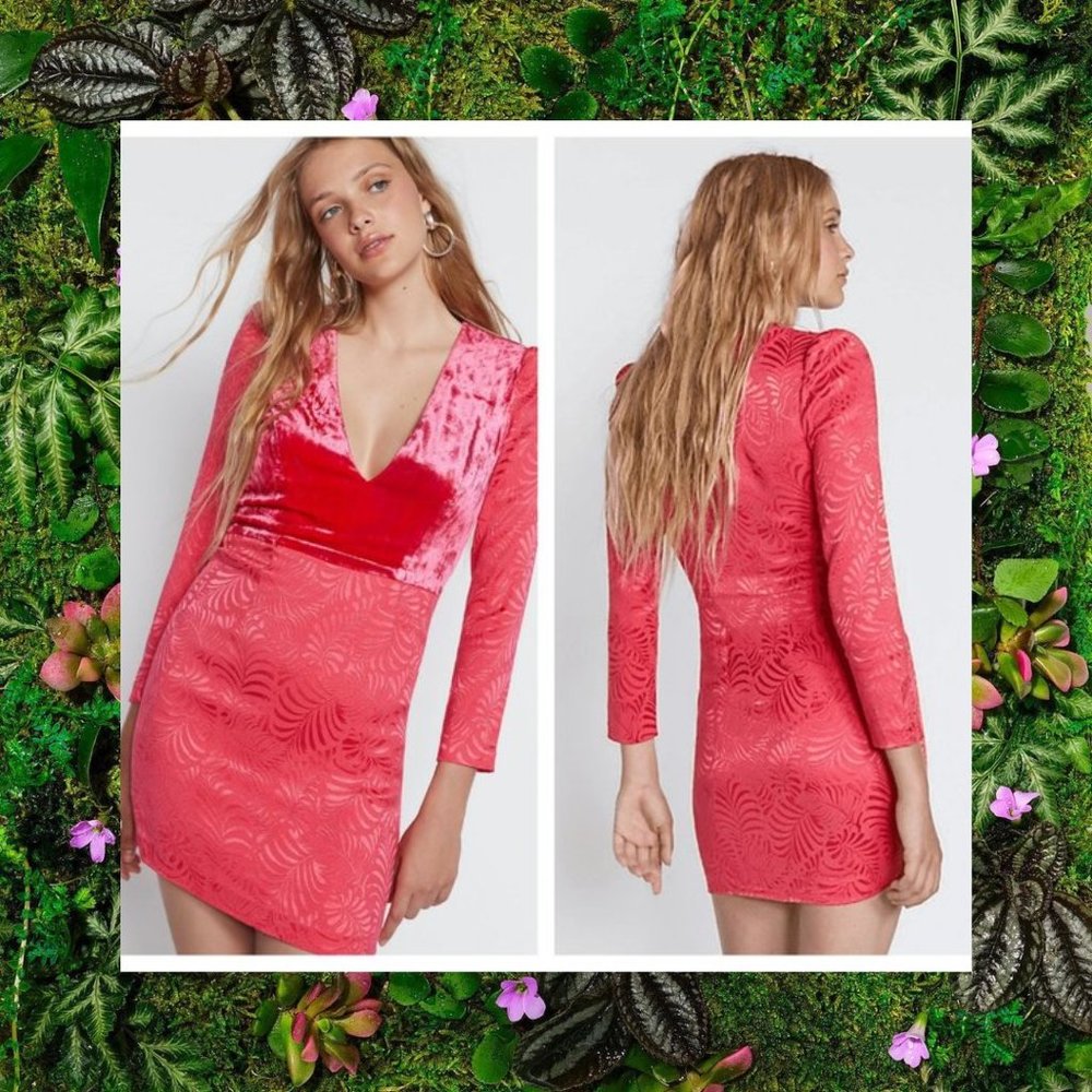 Free People Pink Velvet Mini Dress